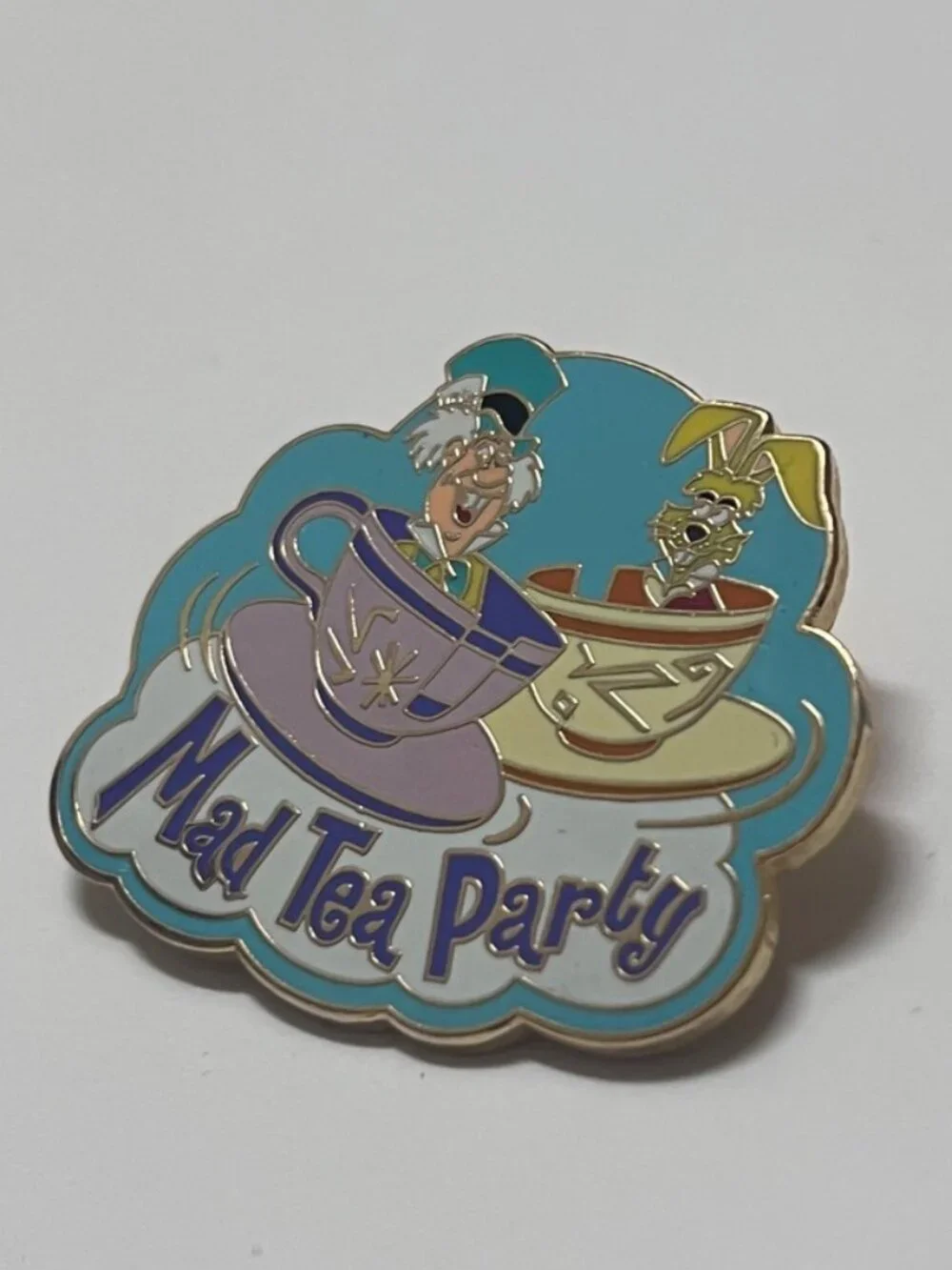 mad tea party pin - mad hatter & march hare on the tea cups